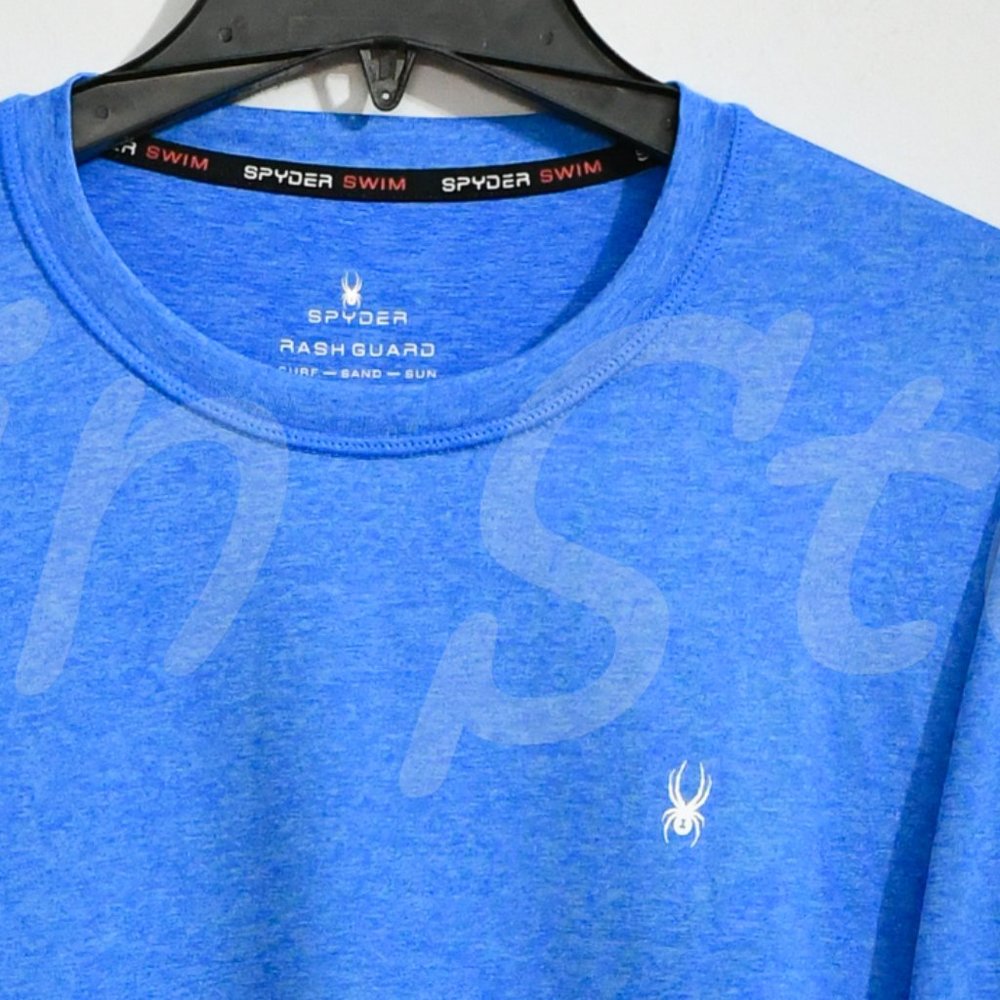 NWT ! Spyder Men’s sun tee ( Rash Guard),50+ UPF,lightweight BLUE - Picture 2 of 7